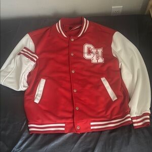 Red and White Varsity Jacket